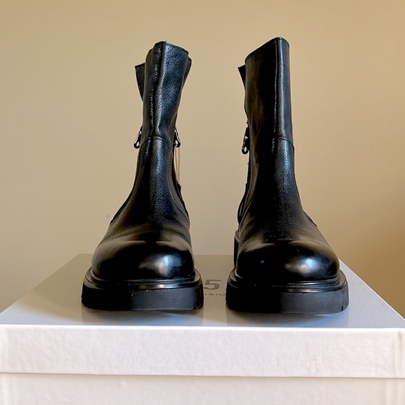 NWT - Black Leather Boots by 1725.a - MSRP ~$625 - 38 IT / runs large 8.5-9 - Picture 2 of 7